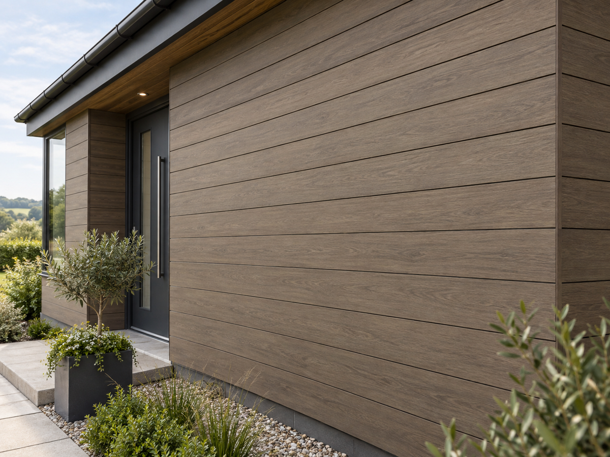 Illustrative finished Armour Cladding Antique setting; colour and fascia detail indicative
