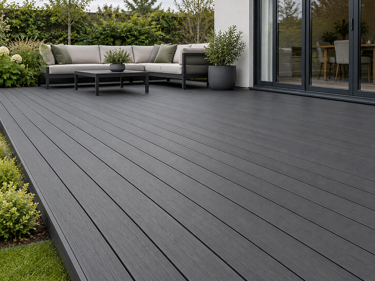 Illustrative finished Evolved Anthracite setting; Joist 50 product photograph shows the actual item