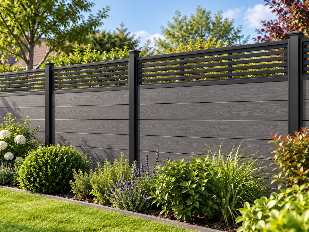 Illustrative installed Slatted screen 300 mm high; pattern and dimensions indicative