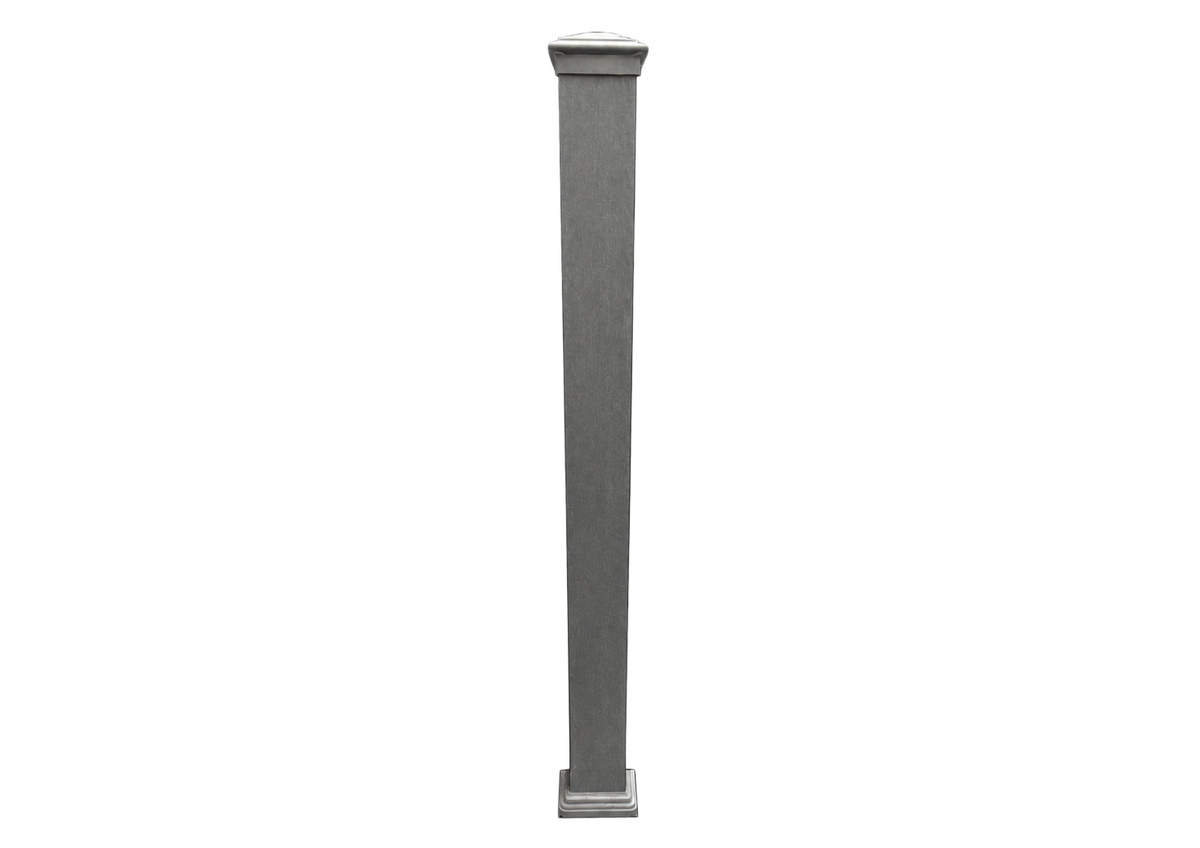 Slate Grey balustrade end post kit on transparent background