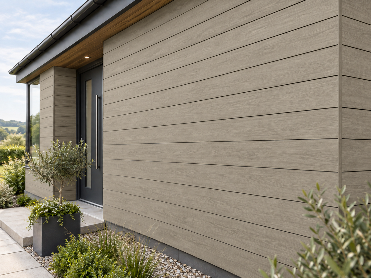 Illustrative Armour Antique cladding installation colour-matched to the product cutout