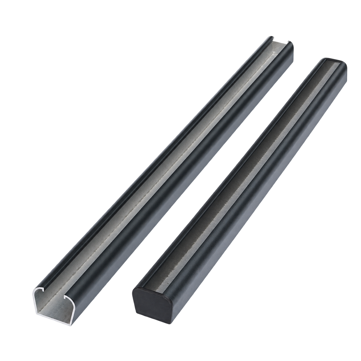 Aluminium channel for concrete posts, with cap shown — generic grey profile reference; supplied colour and cap inclusion follow the product listing