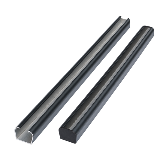 Aluminium channel for concrete posts, with cap shown — generic grey profile reference; supplied colour and cap inclusion follow the product listing