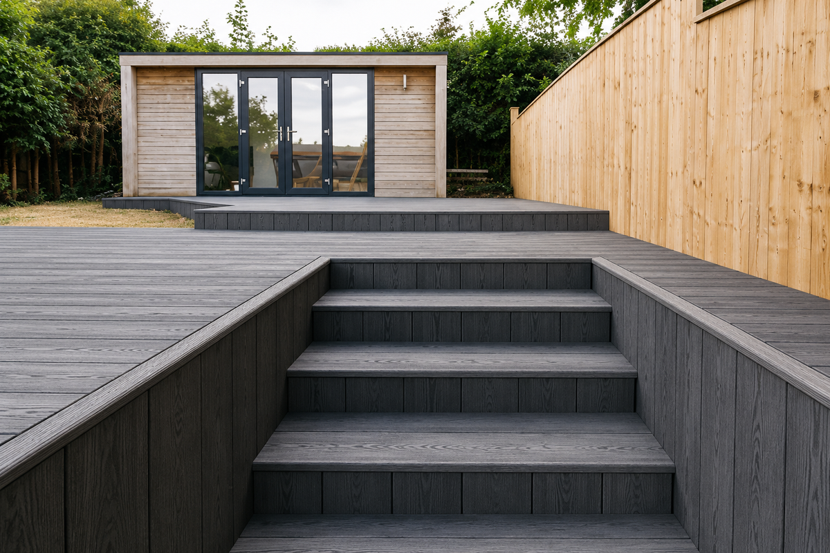 Redux® Dusk — illustrative installed decking with softened shadows