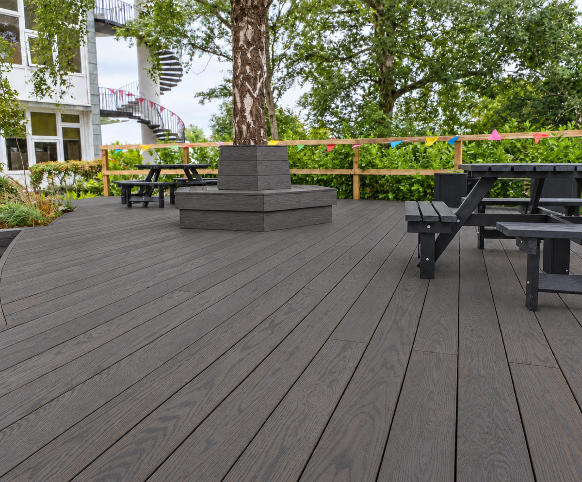 Redux® Shadow — illustrative installed decking with softened shadows