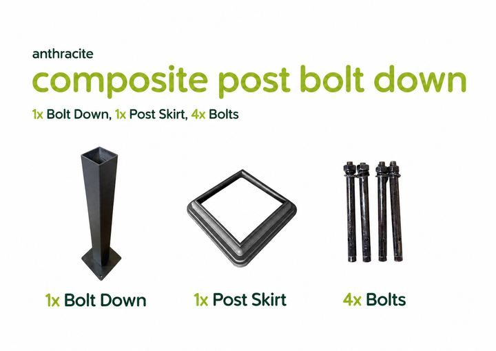 Evolved - Anthracite - Metal Base Post Kit - 500mm (Composite)