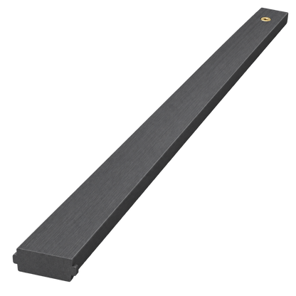 Anthracite composite post insert with screw, isolated on transparent background