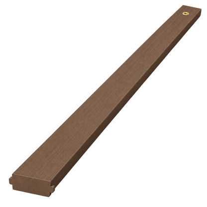 Brown composite post insert with screw, isolated on transparent background