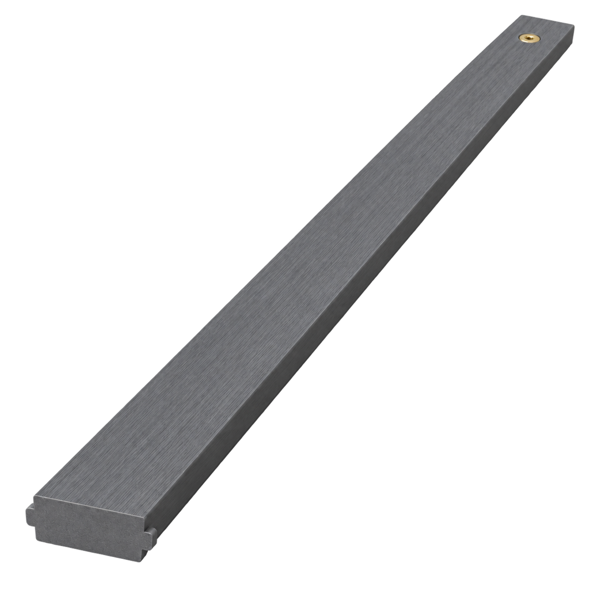 Slate Grey composite post insert with screw, isolated on transparent background
