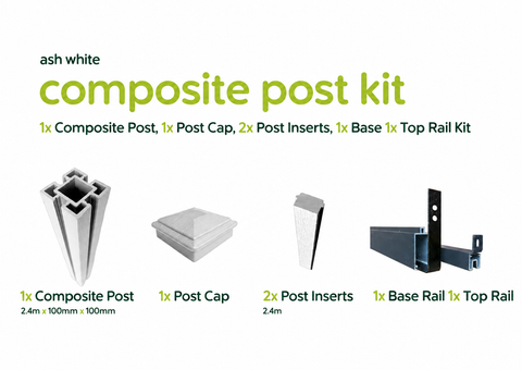 Evolved - Ash White - Composite Post Kit - 100x100 @2.4m