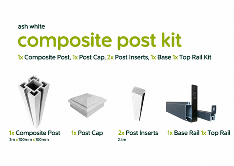Evolved - Ash White - Composite Post Kit - 100x100 @3m