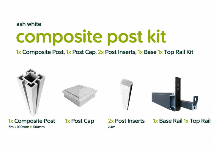 Evolved - Ash White - Composite Post Kit - 100x100 @3m