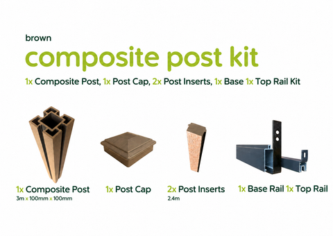 Evolved - Brown - Composite Post Kit - 100x100 @3m