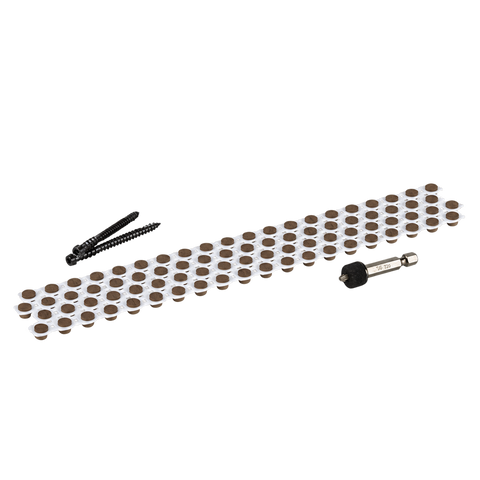 Elements Collated Cortex Weathered Teak - 350 screws, 400 plugs, 3 bits - 9.3sqm