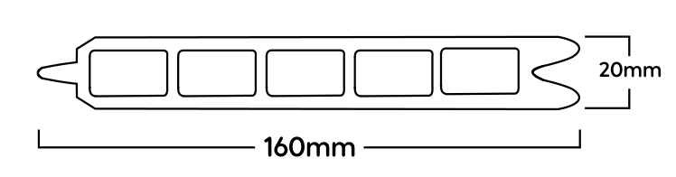 Technical profile drawing for Armour 7h - Charcoal - Composite Fencing - 160x20 @1.83m