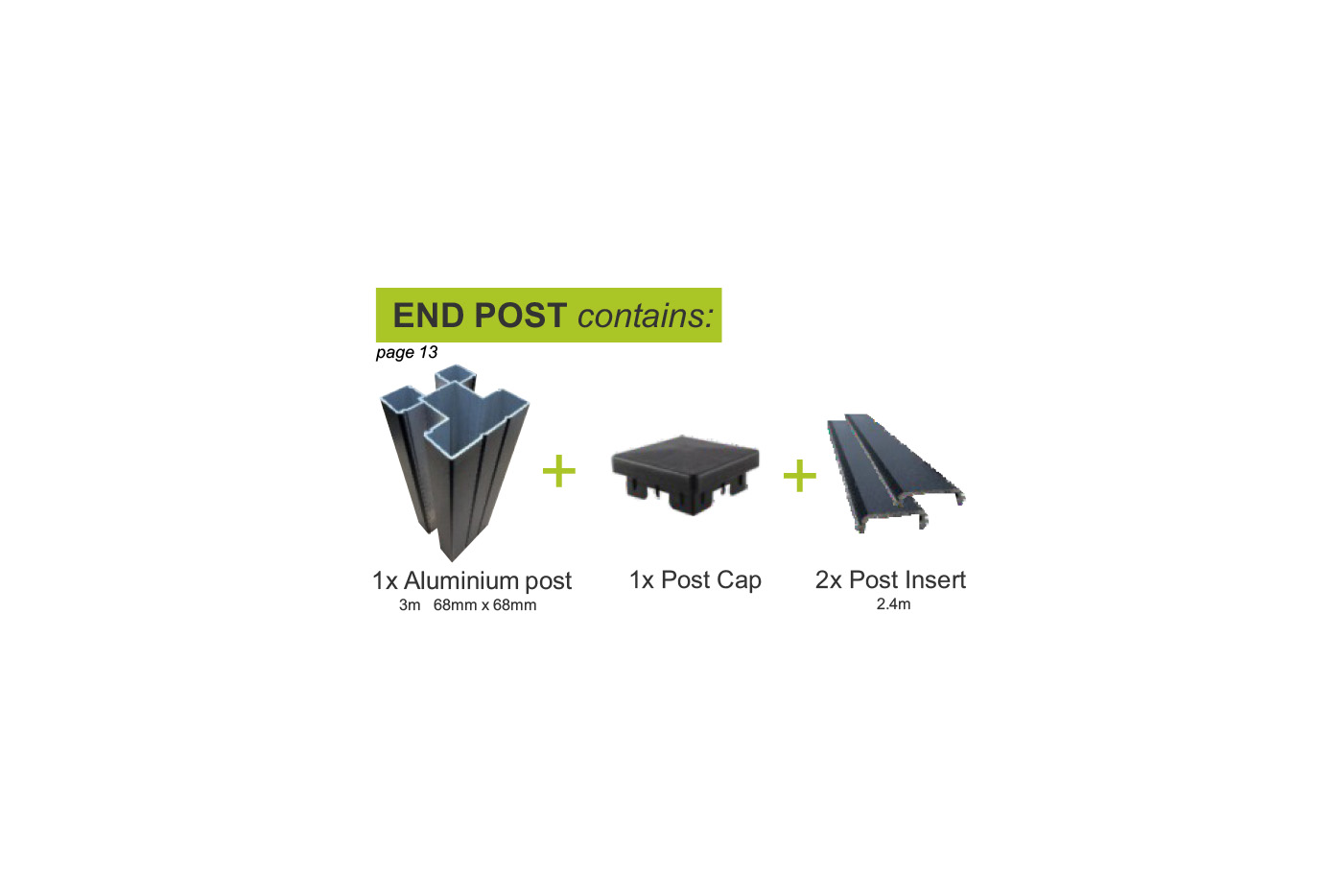 END POST KIT – ALUMNIUM